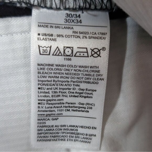 Gap Modern Straight Khakis NWT True Black Mens 30W 34L Pants Business Casual - Picture 9 of 10